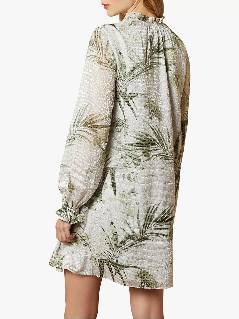 Ted Baker Glimmah Highland Botanical print Dress Long Sleeves Women's size small